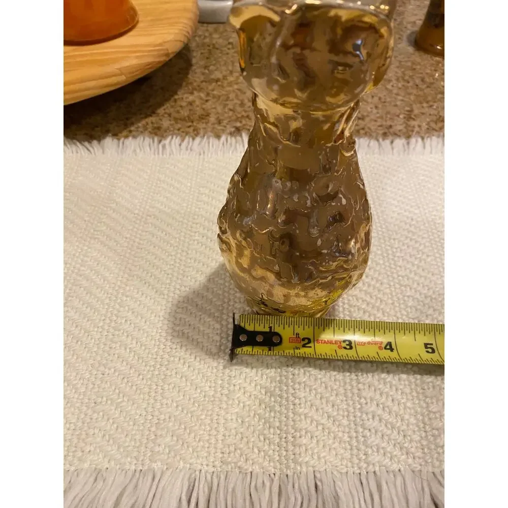 Vintage Weeping Gold VASE 24 Karat Gold Made in USA  mid-century 1950s